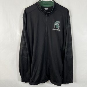 Michigan State Spartans Captivating 1/4 Zip Pullover Mens Size XXL 2XL Black